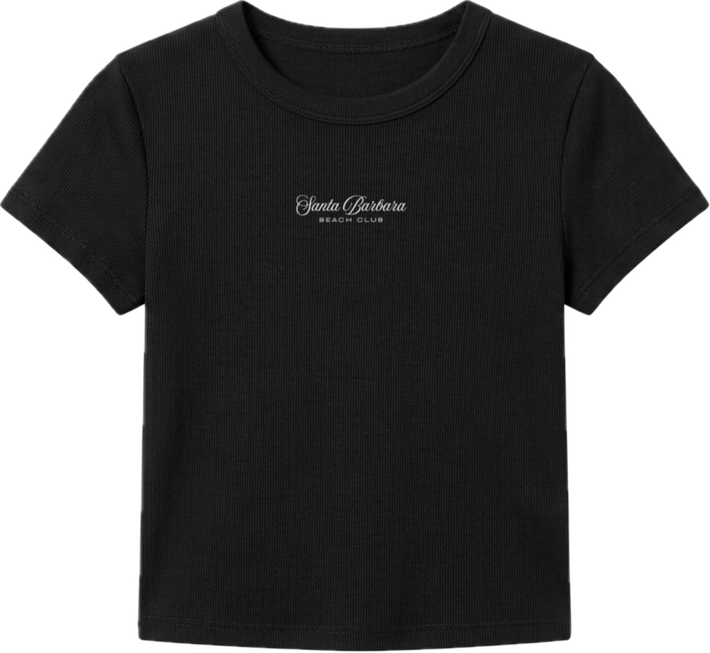 Santa Barbara Beach Club Embroidered Baby Tee