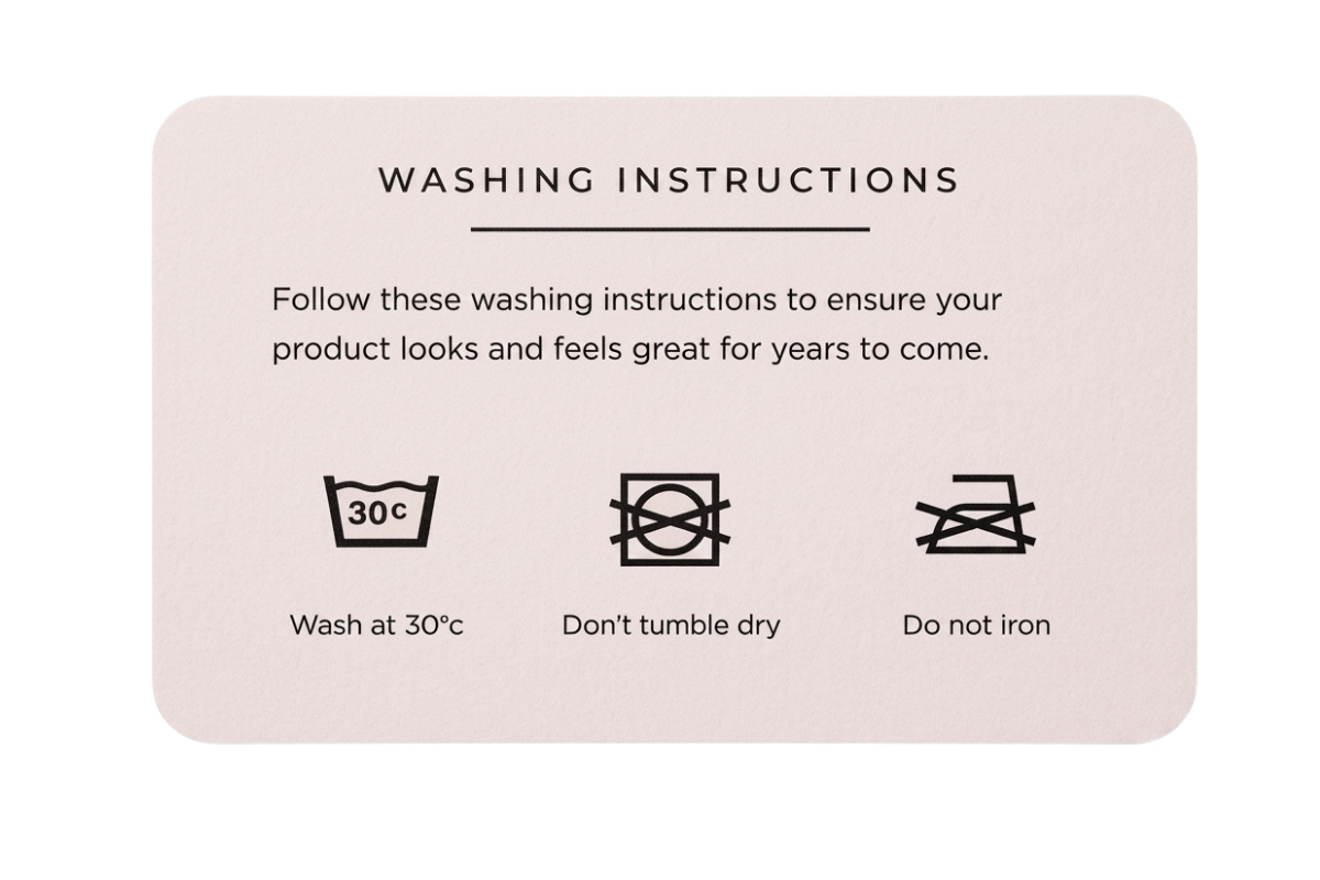 washing instructions for Xaria baby tee
